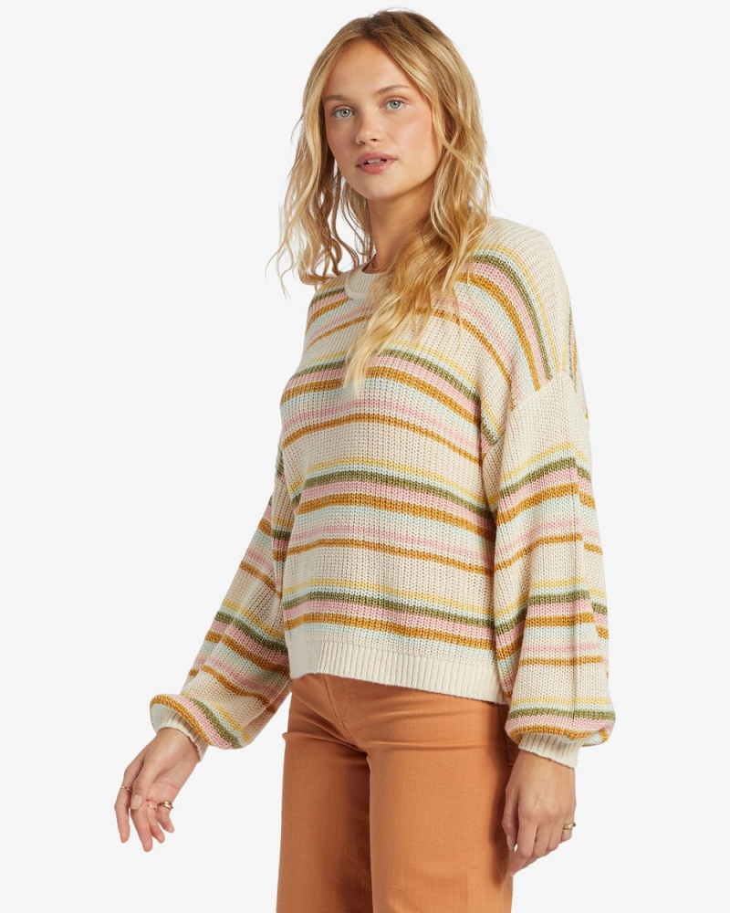 Multi Women's Billabong Sheer Love Crew Neck Sweater | 514283ODC