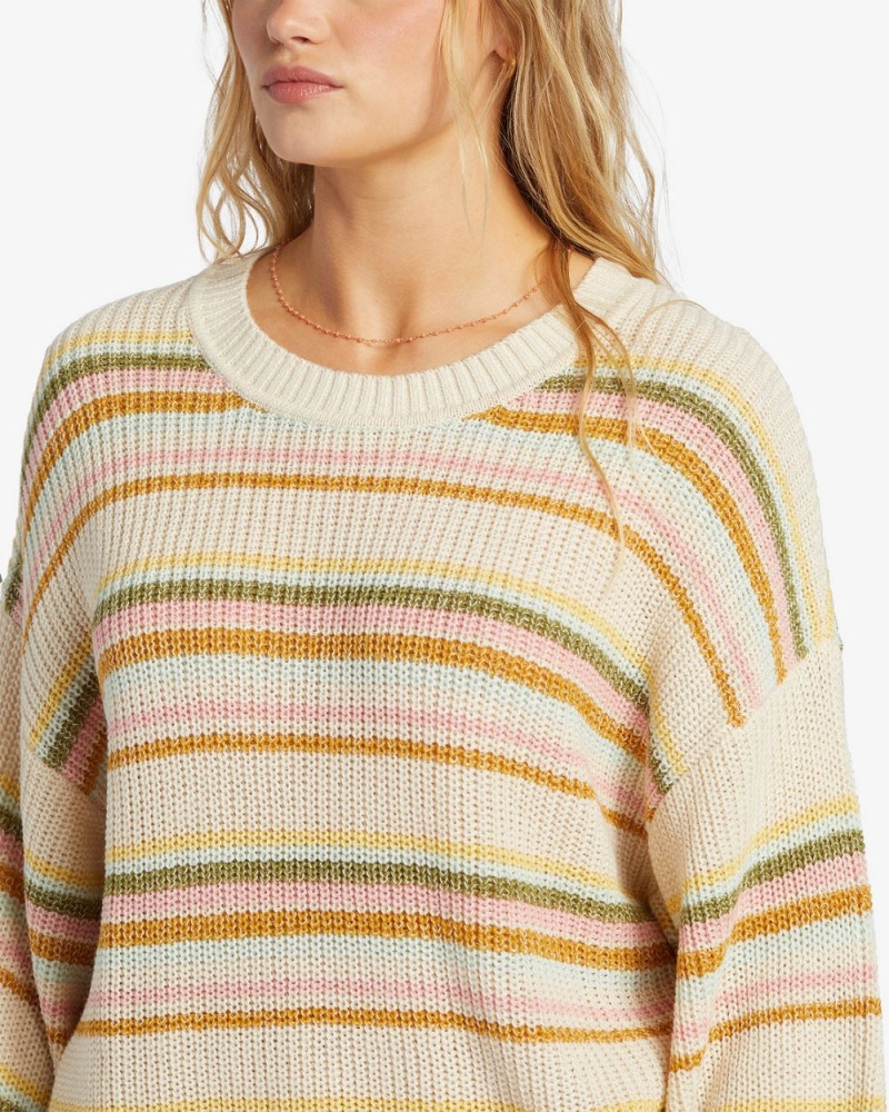 Multi Women's Billabong Sheer Love Crew Neck Sweater | 514283ODC