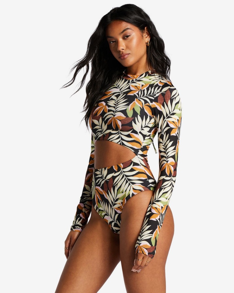 Multi Women's Billabong Tales From The Tropics Long Sleeve One-Piece Swimsuit | 295614KIZ