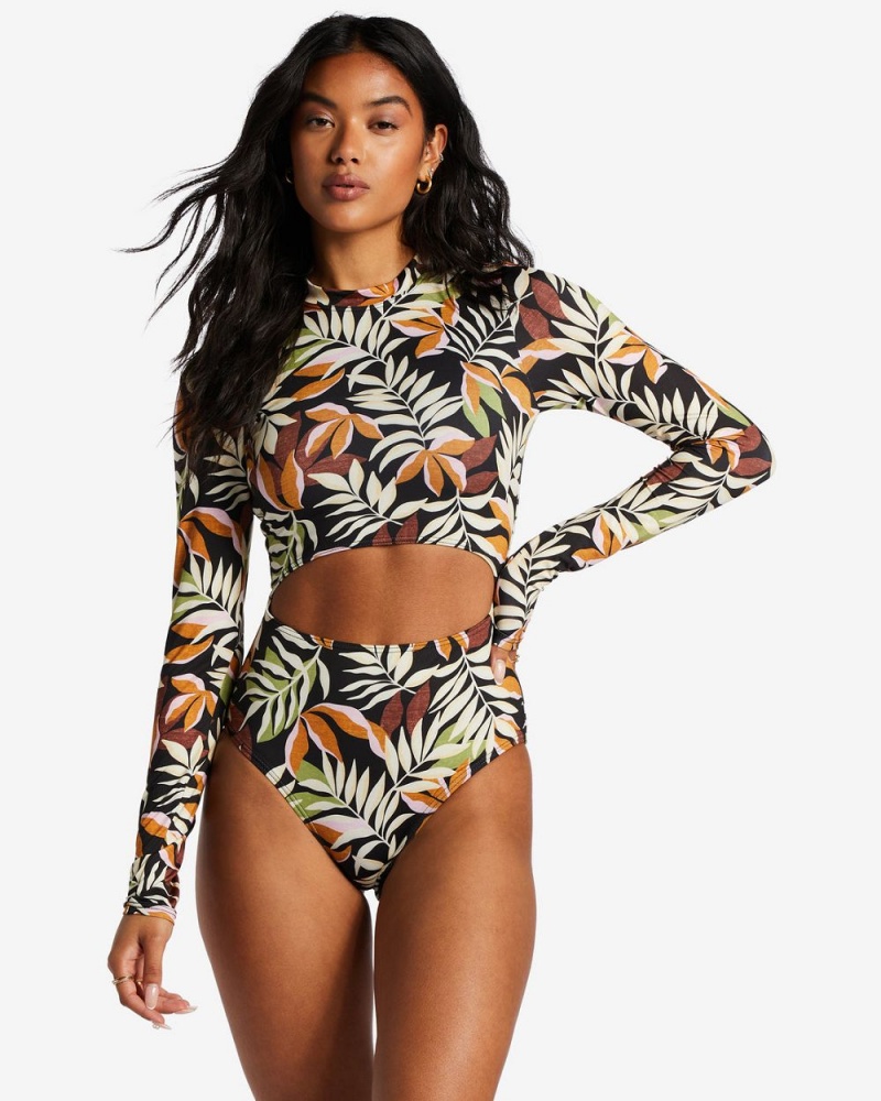 Multi Women\'s Billabong Tales From The Tropics Long Sleeve One-Piece Swimsuit | 295614KIZ