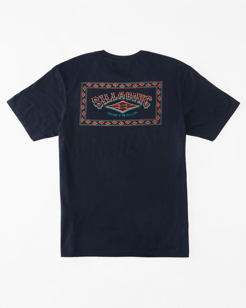 Navy Men's Billabong A/Div Arch T-Shirt | 261547TBJ