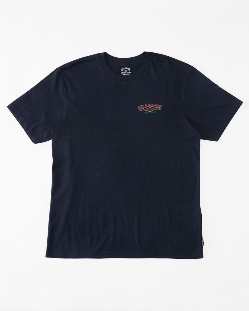 Navy Men's Billabong A/Div Arch T-Shirt | 261547TBJ