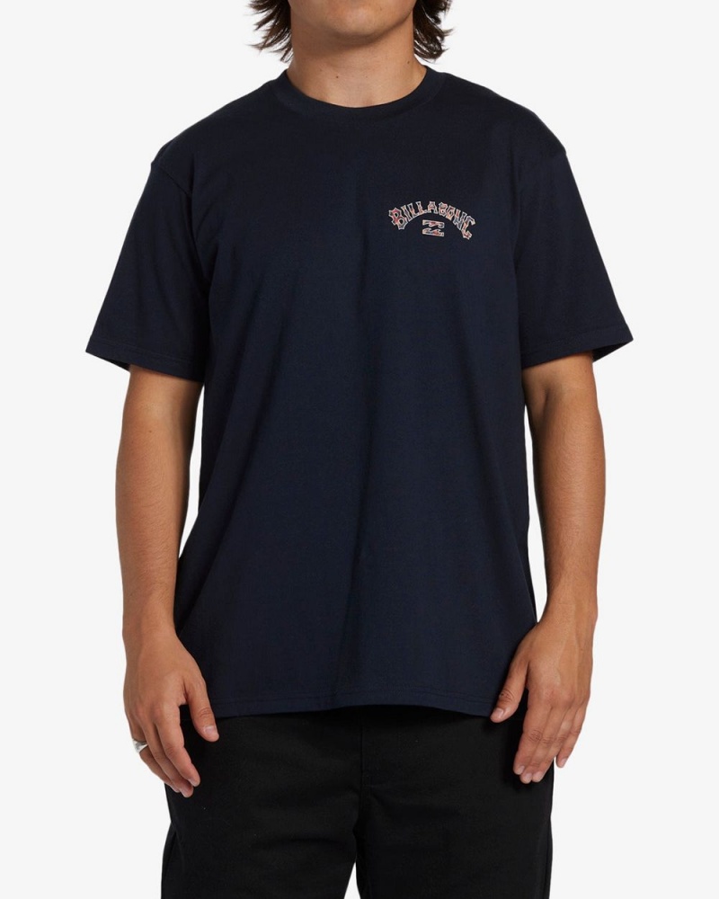 Navy Men's Billabong Arch Fill Short Sleeve T-Shirt | 810967PIB