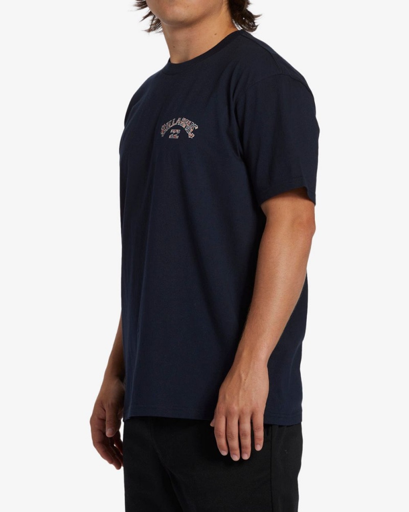 Navy Men's Billabong Arch Fill Short Sleeve T-Shirt | 810967PIB