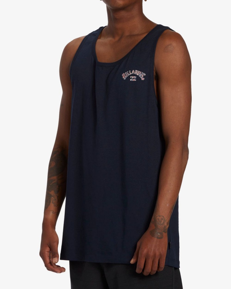 Navy Men's Billabong Arch Fill Tanks | 845906PRN