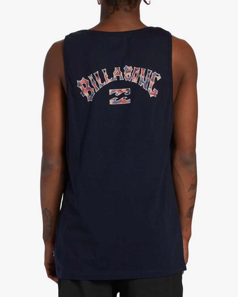 Navy Men's Billabong Arch Fill Tanks | 845906PRN