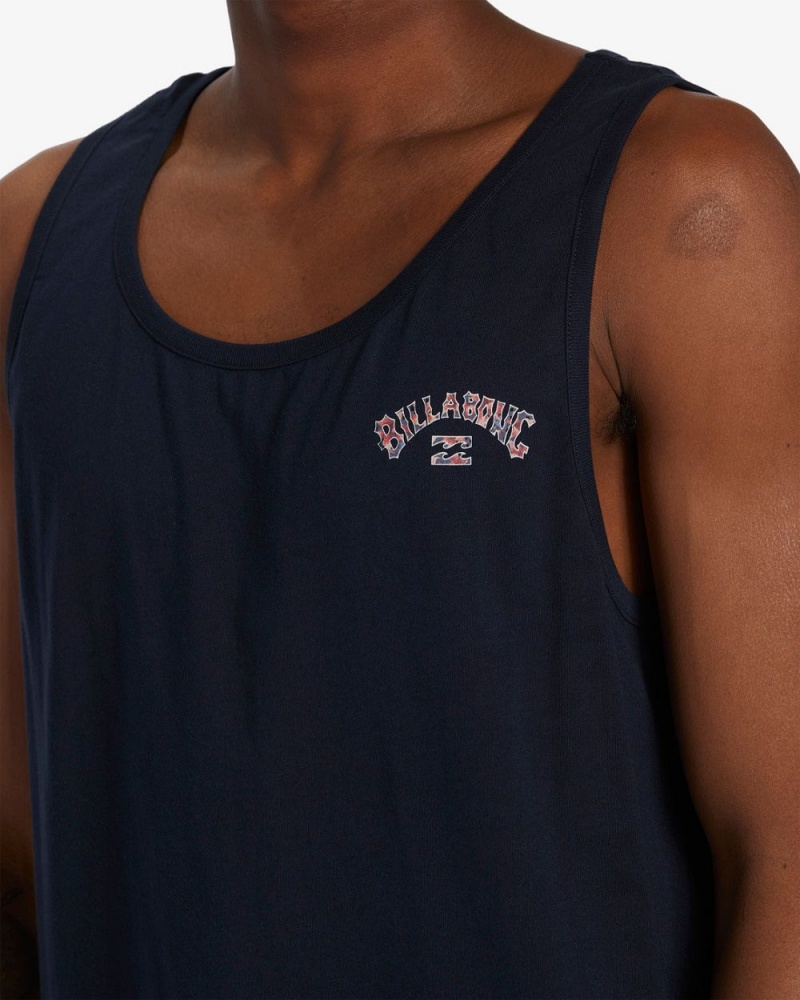 Navy Men's Billabong Arch Fill Tanks | 845906PRN