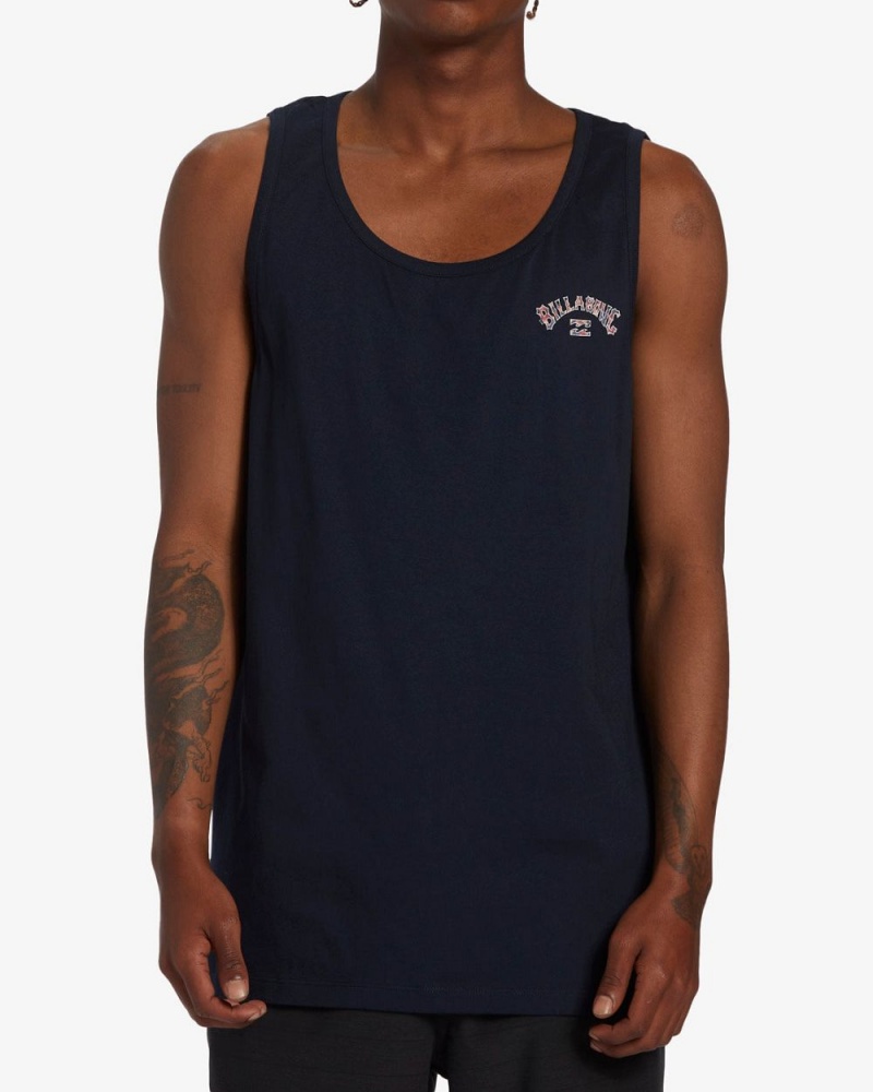 Navy Men\'s Billabong Arch Fill Tanks | 845906PRN