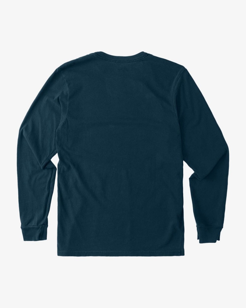 Navy Men's Billabong Essential Wave Washed Long Sleeve T-Shirt | 039615RDN