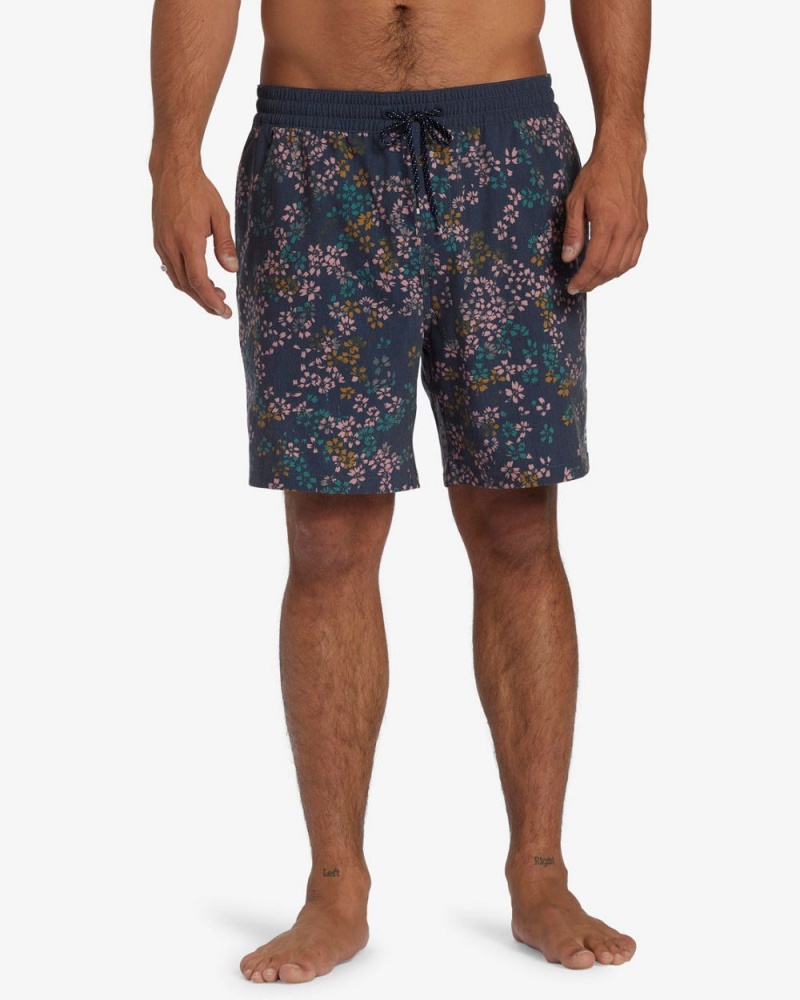 Navy Men's Billabong Good Times Layback Volleys Shorts | 803695HRJ