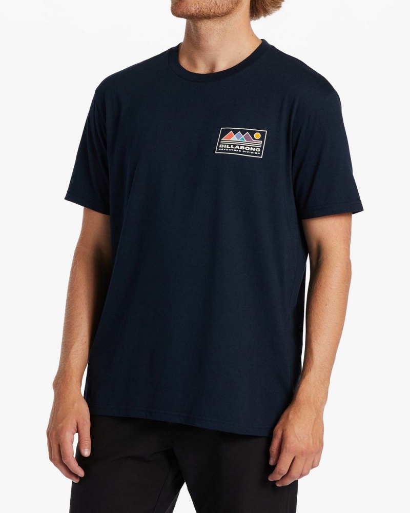 Navy Men's Billabong Range T-Shirt | 736290NSW