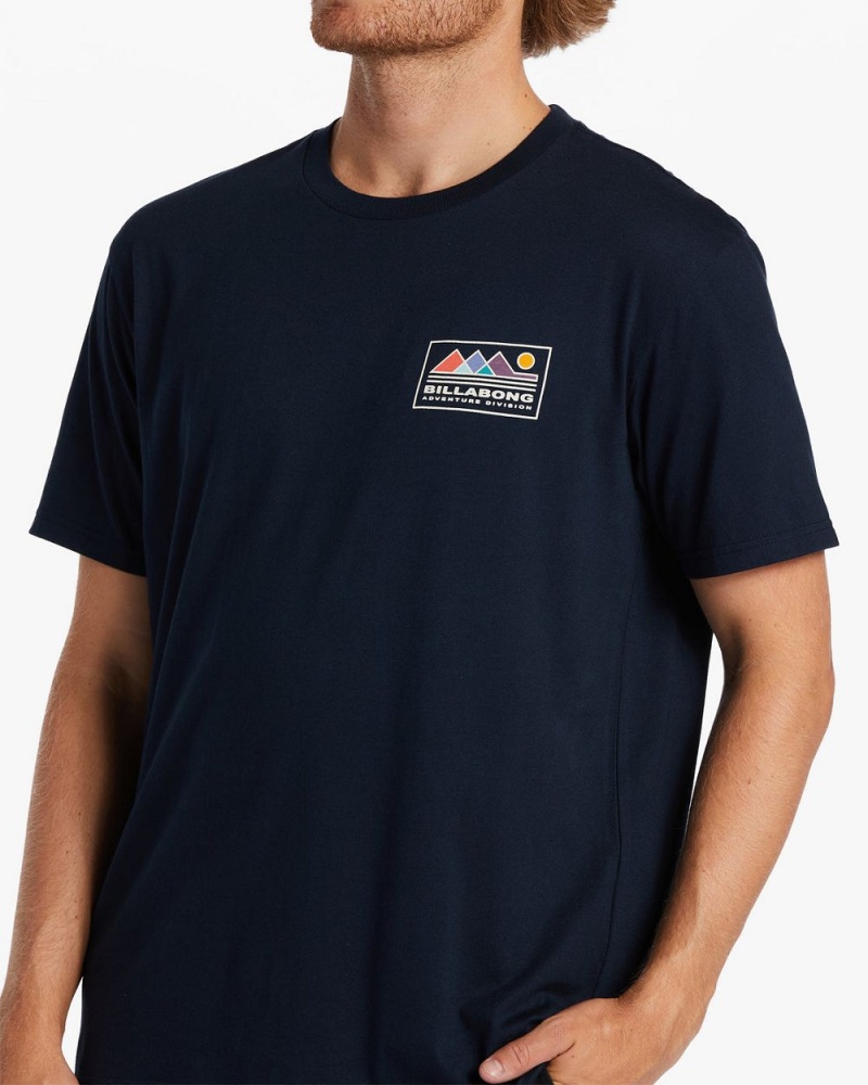 Navy Men's Billabong Range T-Shirt | 736290NSW