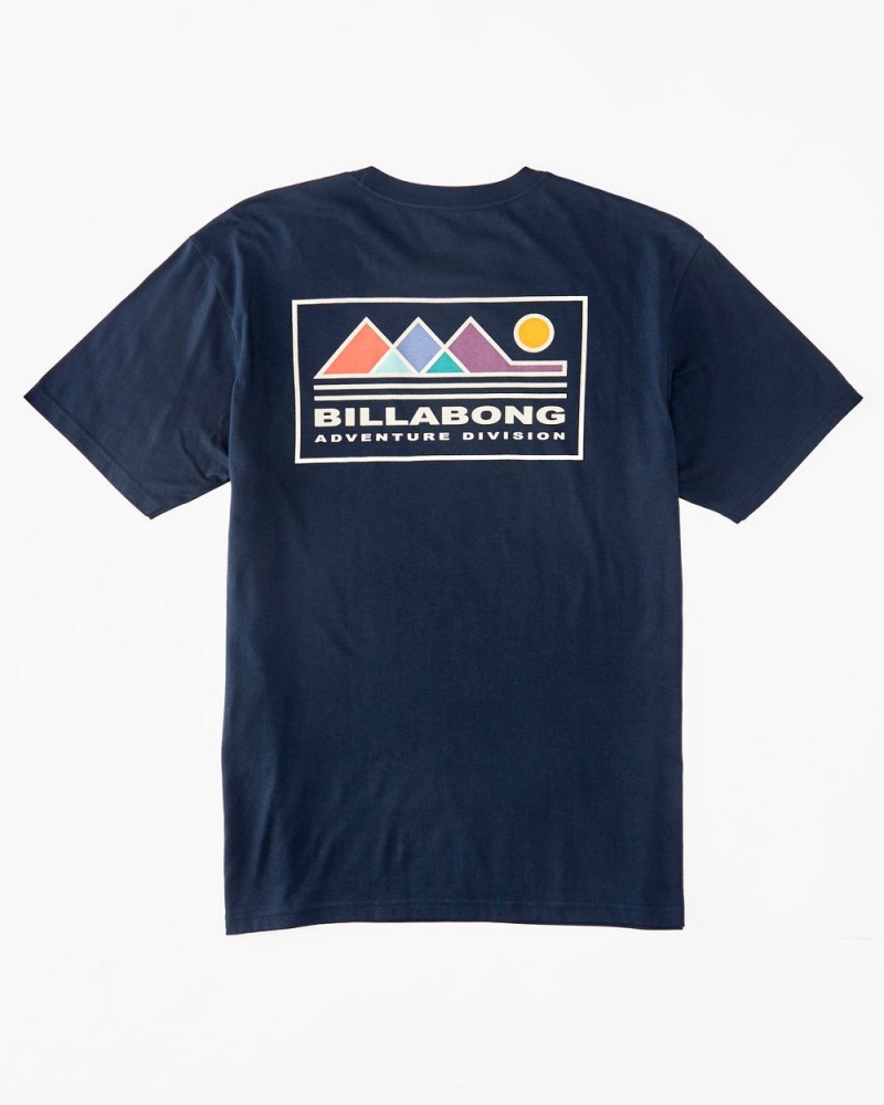 Navy Men's Billabong Range T-Shirt | 736290NSW