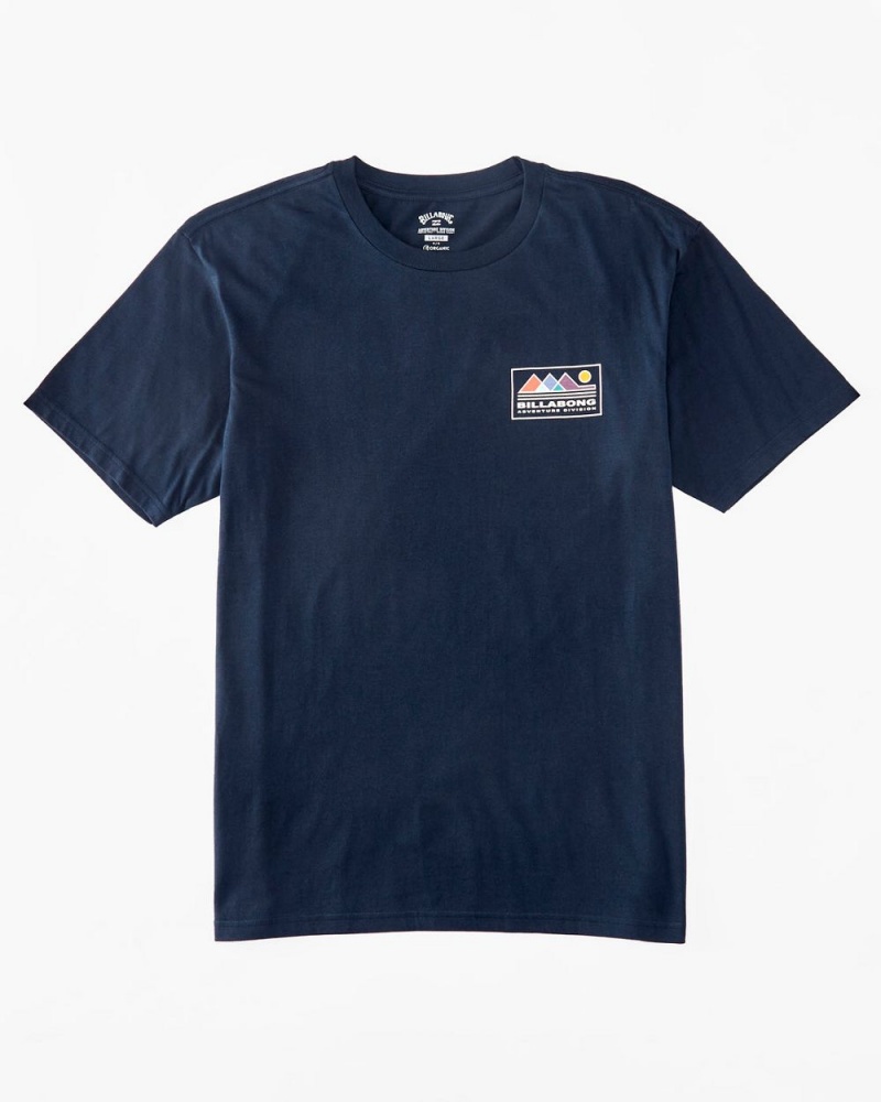 Navy Men's Billabong Range T-Shirt | 736290NSW