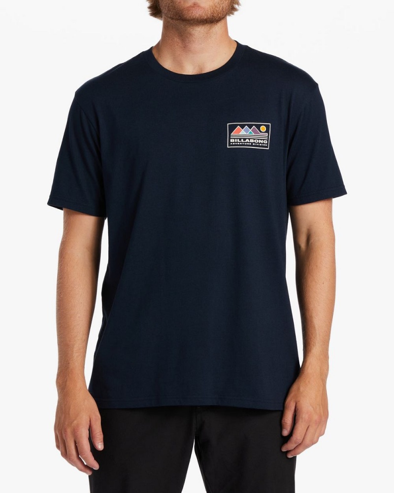 Navy Men\'s Billabong Range T-Shirt | 736290NSW