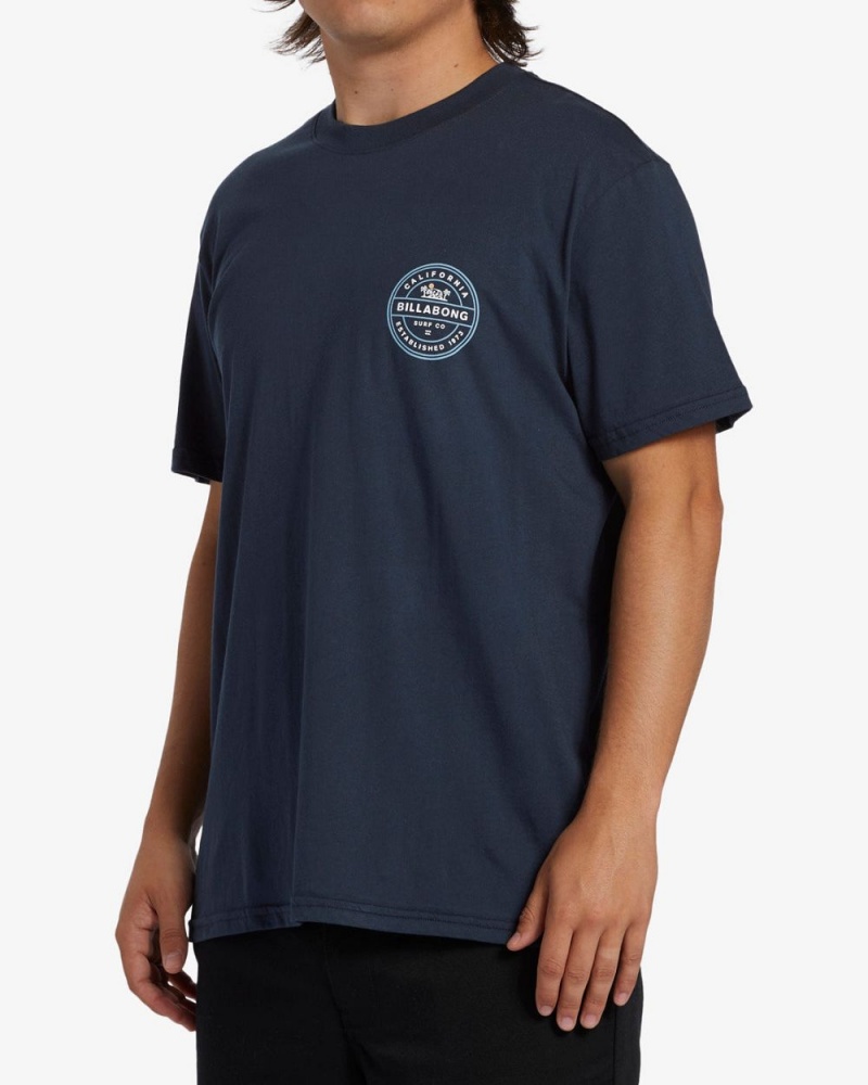 Navy Men's Billabong Rotor California Short Sleeve T-Shirt | 659807CPZ