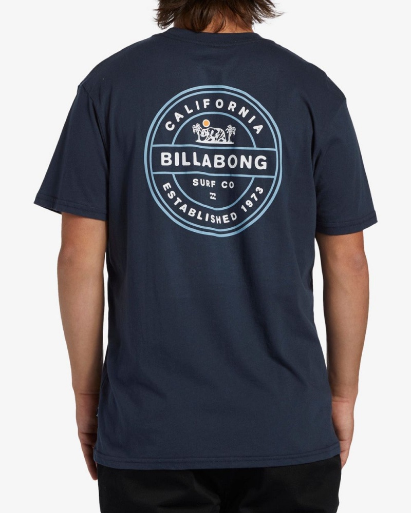 Navy Men's Billabong Rotor California Short Sleeve T-Shirt | 659807CPZ