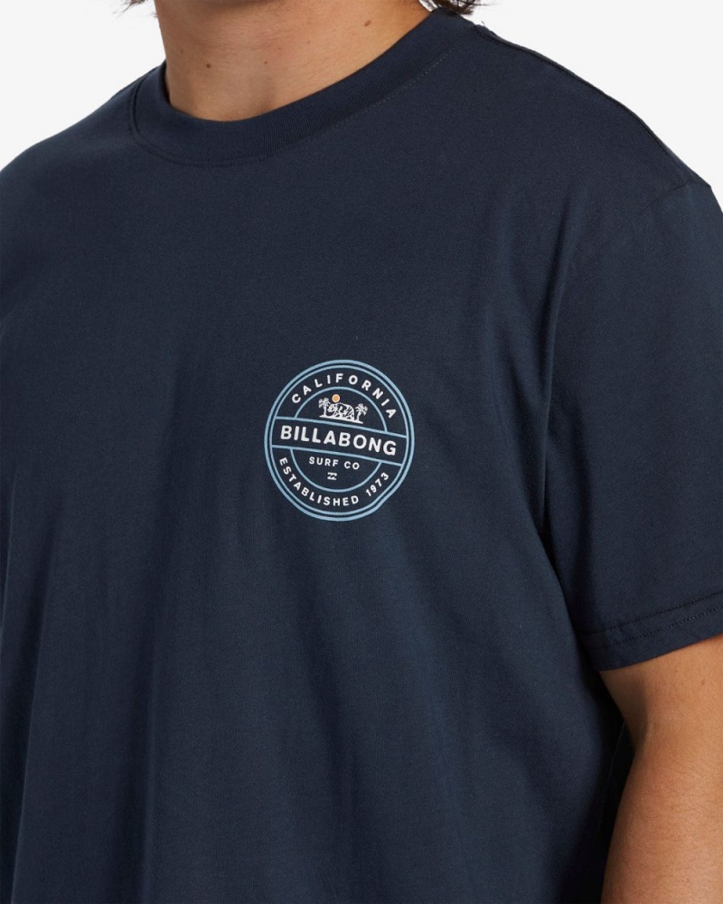 Navy Men's Billabong Rotor California Short Sleeve T-Shirt | 659807CPZ