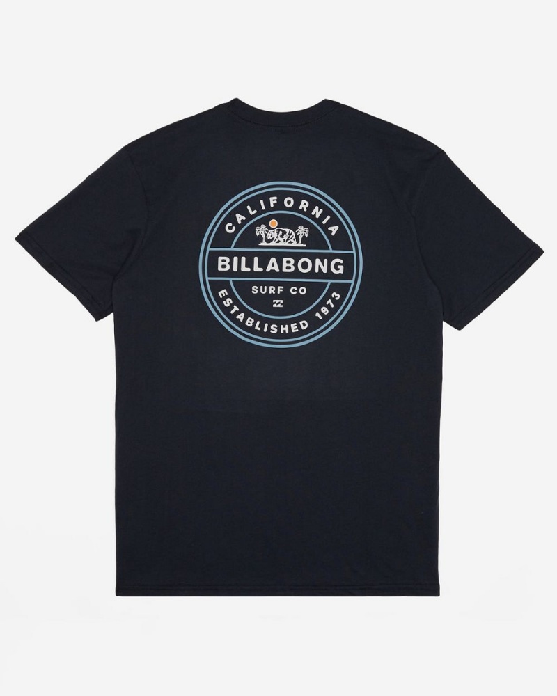 Navy Men's Billabong Rotor California Short Sleeve T-Shirt | 659807CPZ