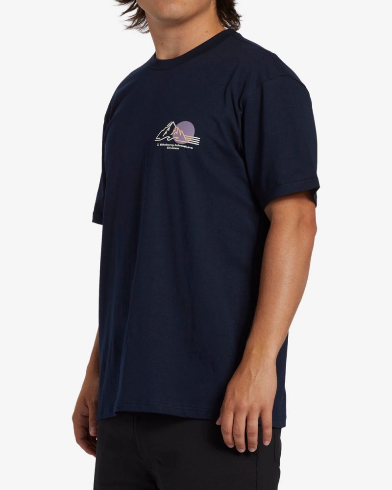 Navy Men's Billabong Sunset Short Sleeve T-Shirt | 062879HVJ