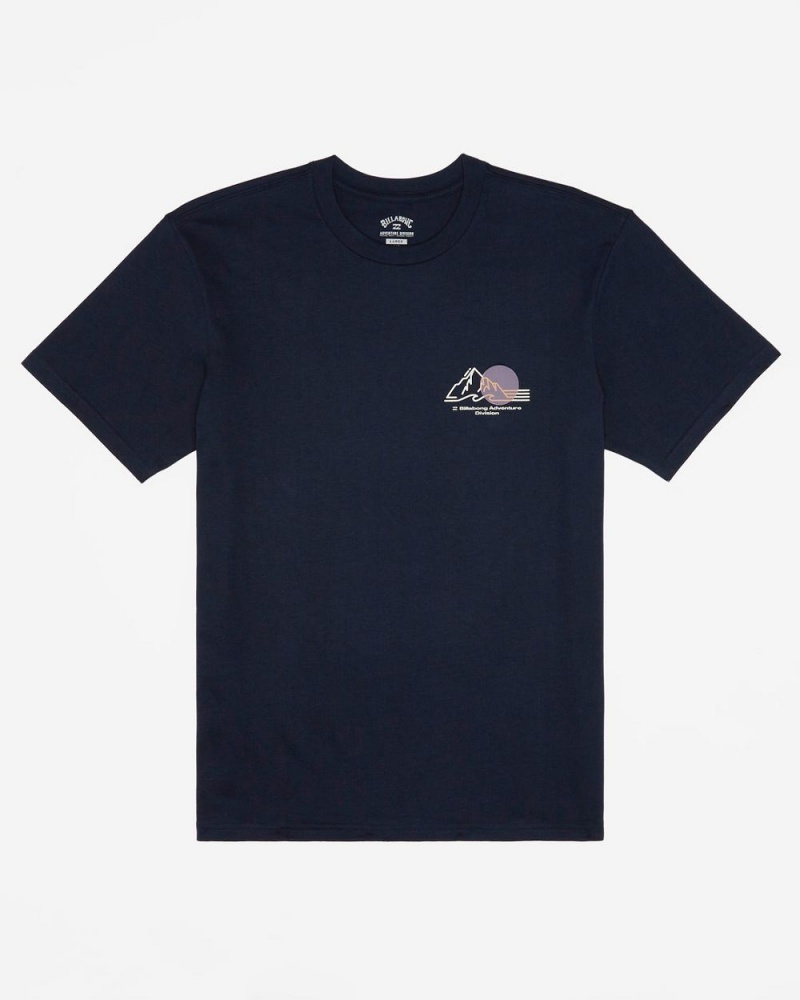 Navy Men's Billabong Sunset Short Sleeve T-Shirt | 062879HVJ