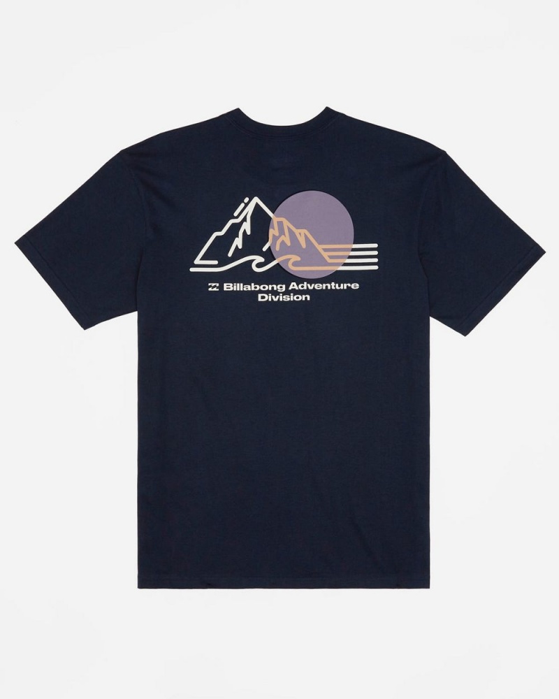 Navy Men's Billabong Sunset Short Sleeve T-Shirt | 062879HVJ