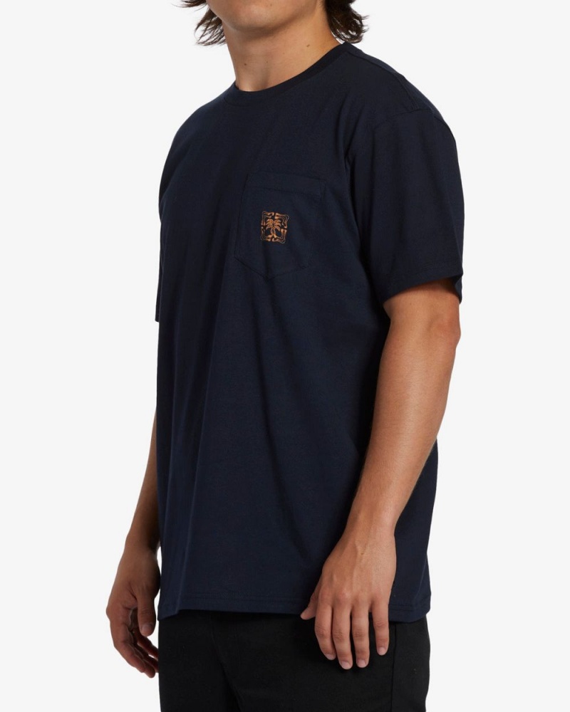 Navy Men's Billabong Troppo Pocket T-Shirt | 623574FVG