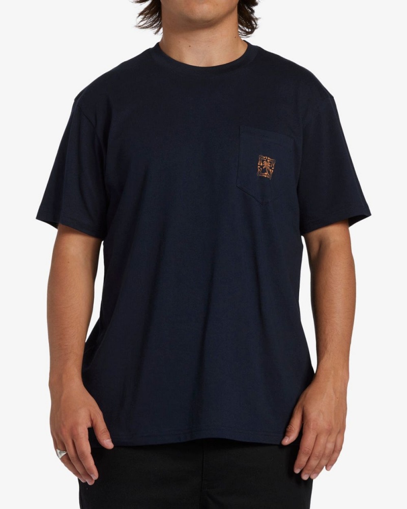 Navy Men\'s Billabong Troppo Pocket T-Shirt | 623574FVG