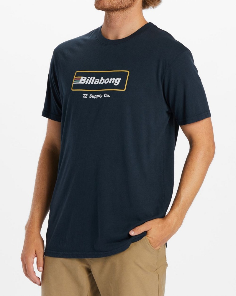 Navy Men's Billabong Walled Ii Short Sleeve T-Shirt | 285147VYQ