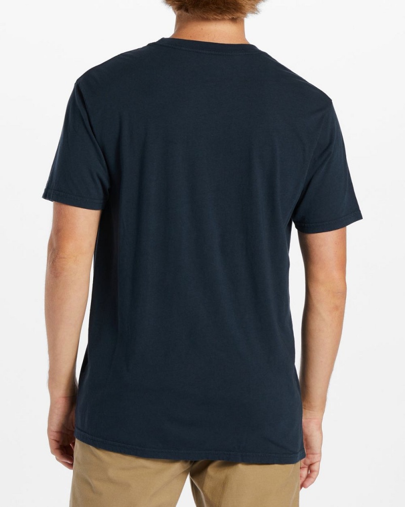 Navy Men's Billabong Walled Ii Short Sleeve T-Shirt | 285147VYQ