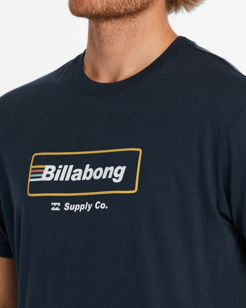 Navy Men's Billabong Walled Ii Short Sleeve T-Shirt | 285147VYQ