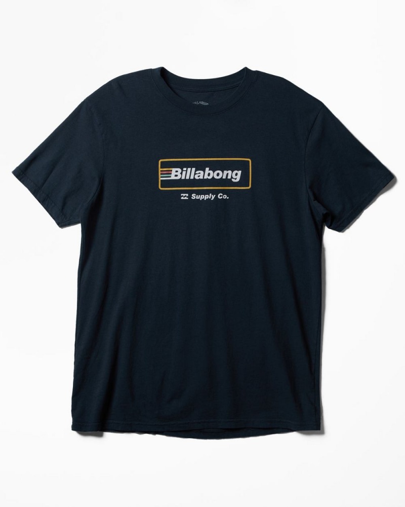 Navy Men's Billabong Walled Ii Short Sleeve T-Shirt | 285147VYQ