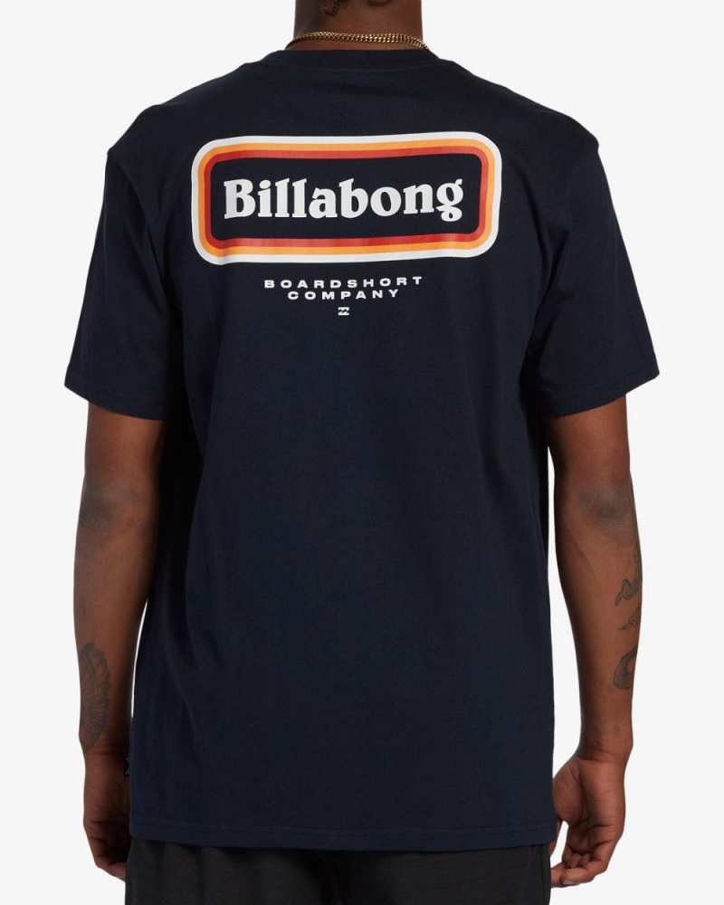 Navy Men's Billabong Walled Short Sleeve T-Shirt | 927864SNW