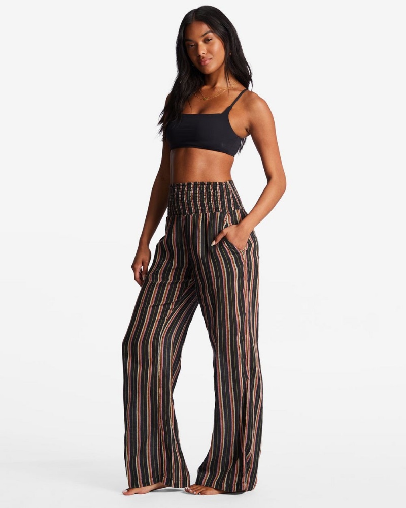 Off Black 3 Women's Billabong New Waves 2 Elastic Waist Pants | 750918ORN