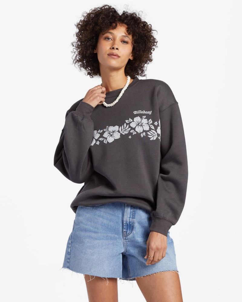 Off Black Women's Billabong Forget Me Not Sweatshirt | 120496NEL