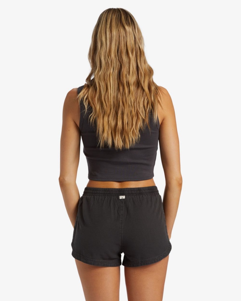 Off Black Women's Billabong Road Trippin Elastic Waist Shorts | 416072UJT