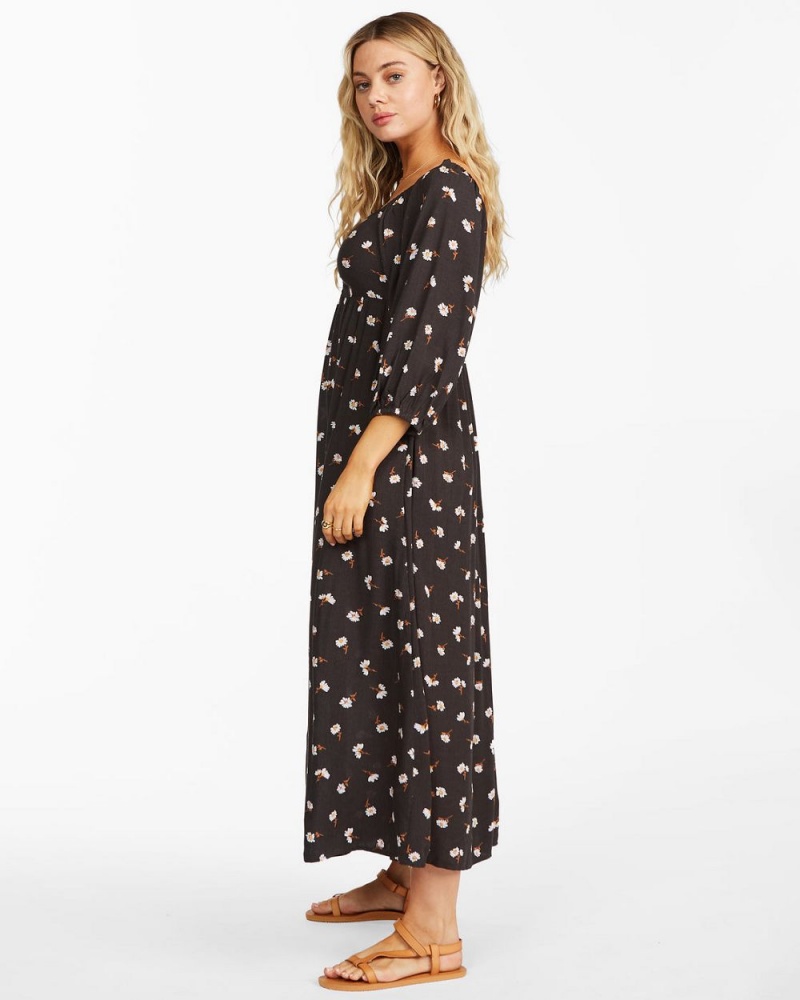 Off Black Women's Billabong Swept Away Midi Dress | 425706GWV