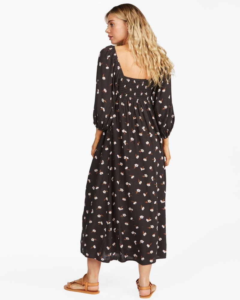 Off Black Women's Billabong Swept Away Midi Dress | 425706GWV