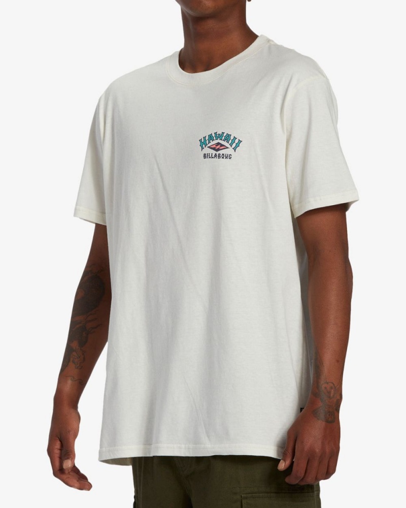 Off White Men's Billabong Arch Hawaii Short Sleeve T-Shirt | 947850ECJ