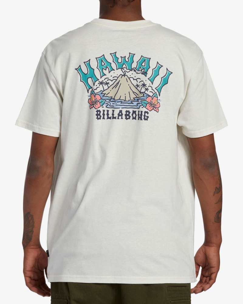 Off White Men's Billabong Arch Hawaii Short Sleeve T-Shirt | 947850ECJ