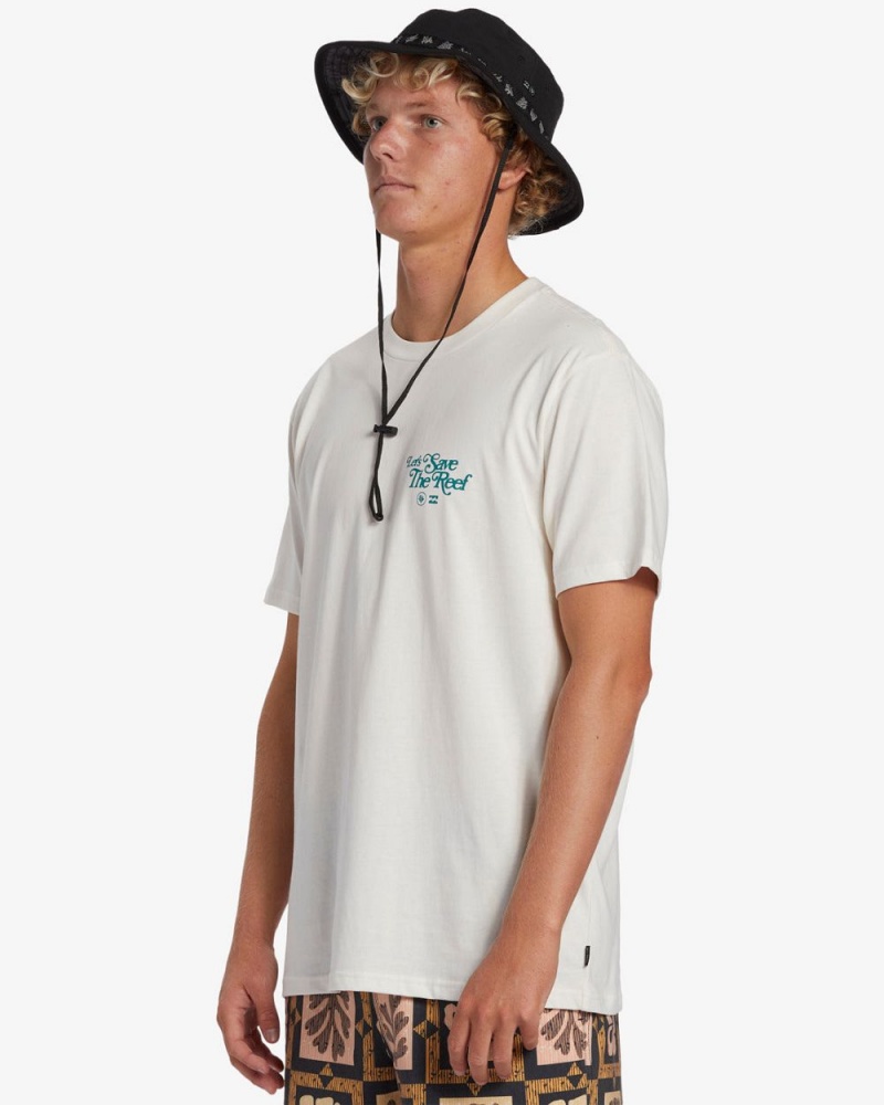 Off White Men's Billabong Cg Lets Save The Reef Short Sleeve T-Shirt | 031592MCR