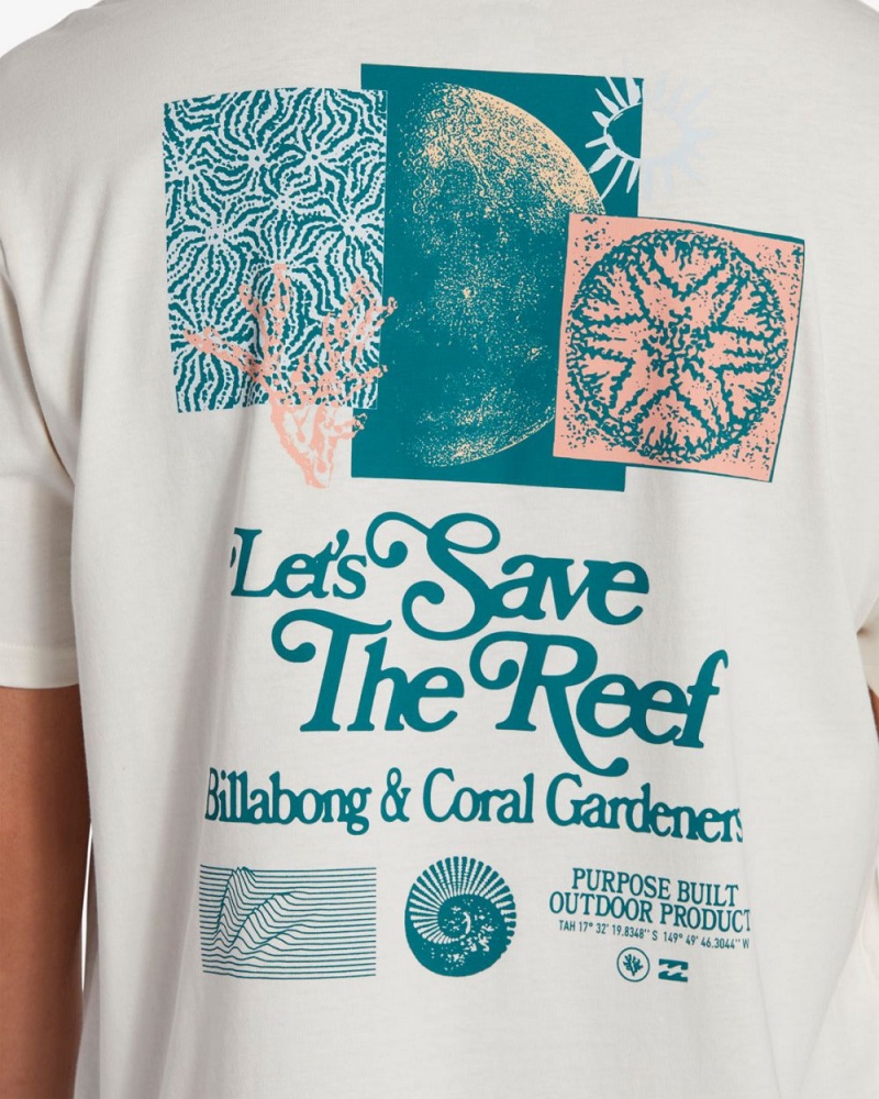 Off White Men's Billabong Cg Lets Save The Reef Short Sleeve T-Shirt | 031592MCR