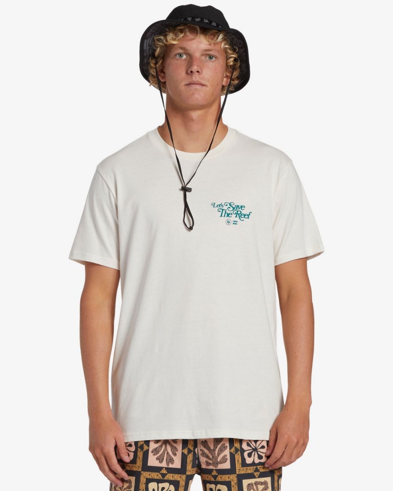 Off White Men\'s Billabong Cg Lets Save The Reef Short Sleeve T-Shirt | 031592MCR