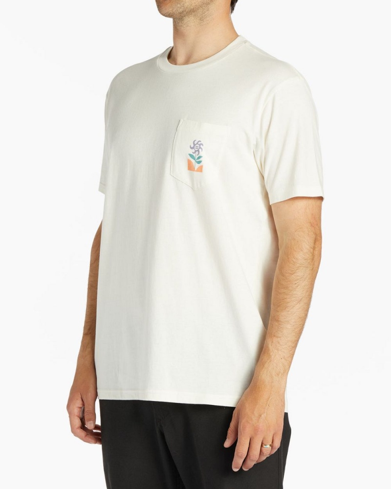 Off White Men's Billabong Tropics Pocket T-Shirt | 380167ZNY