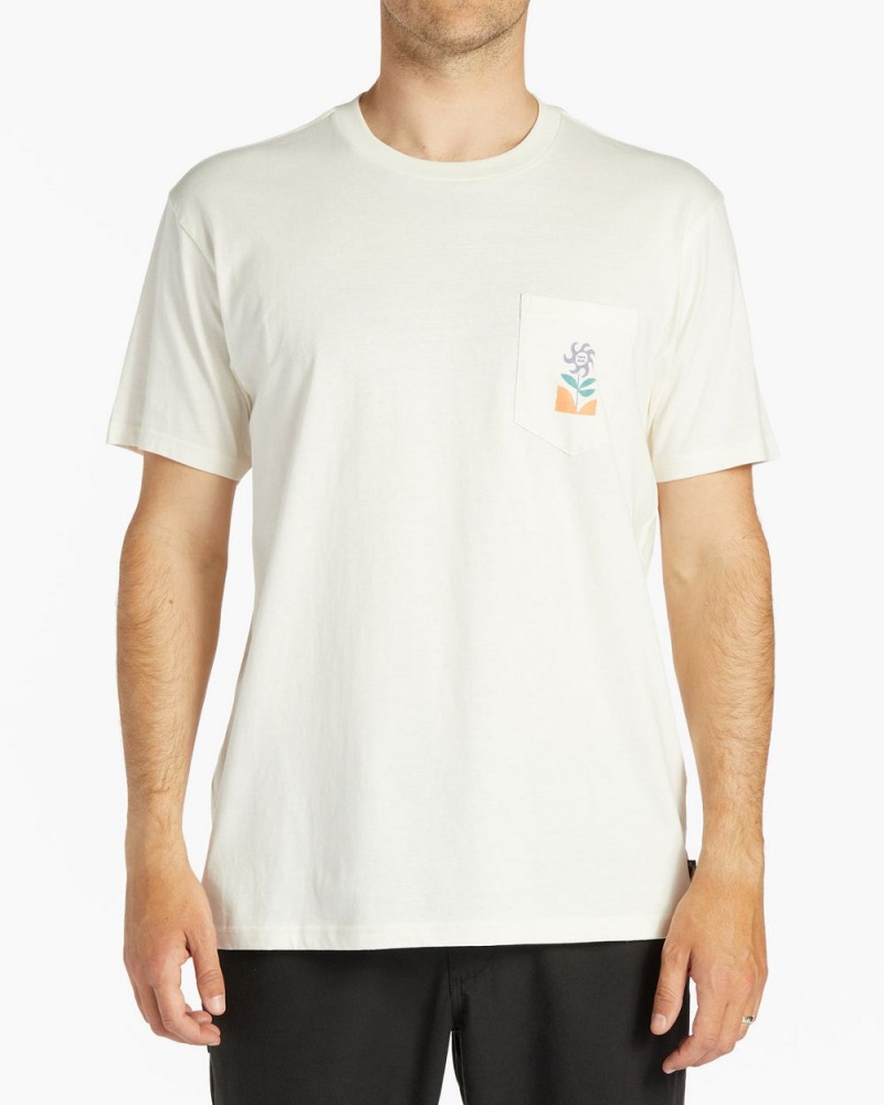 Off White Men\'s Billabong Tropics Pocket T-Shirt | 380167ZNY