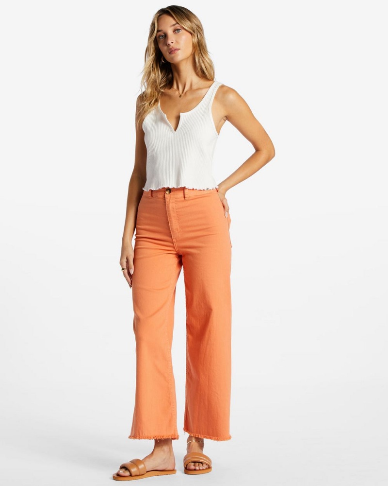 Orange Kiss Women's Billabong Free Fall High-Waist Pants | 148530IKC