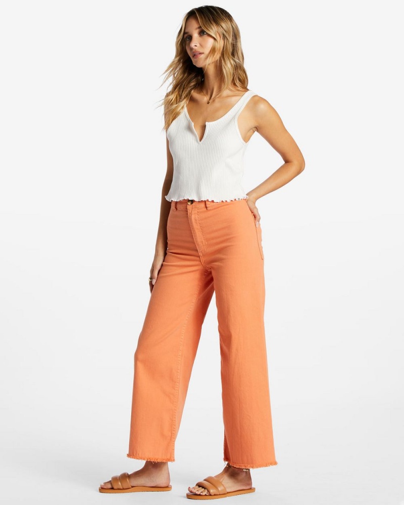 Orange Kiss Women's Billabong Free Fall High-Waist Pants | 148530IKC