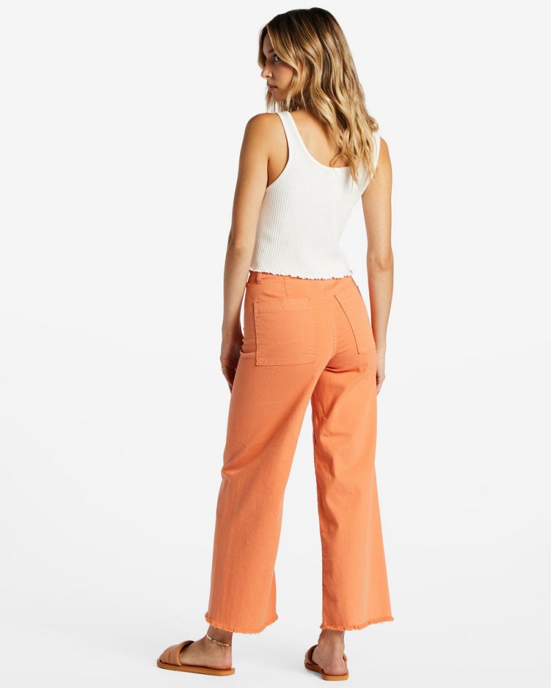 Orange Kiss Women's Billabong Free Fall High-Waist Pants | 148530IKC