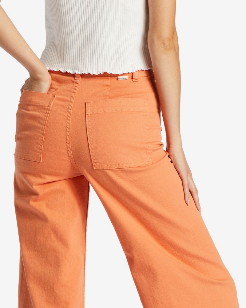 Orange Kiss Women's Billabong Free Fall High-Waist Pants | 148530IKC