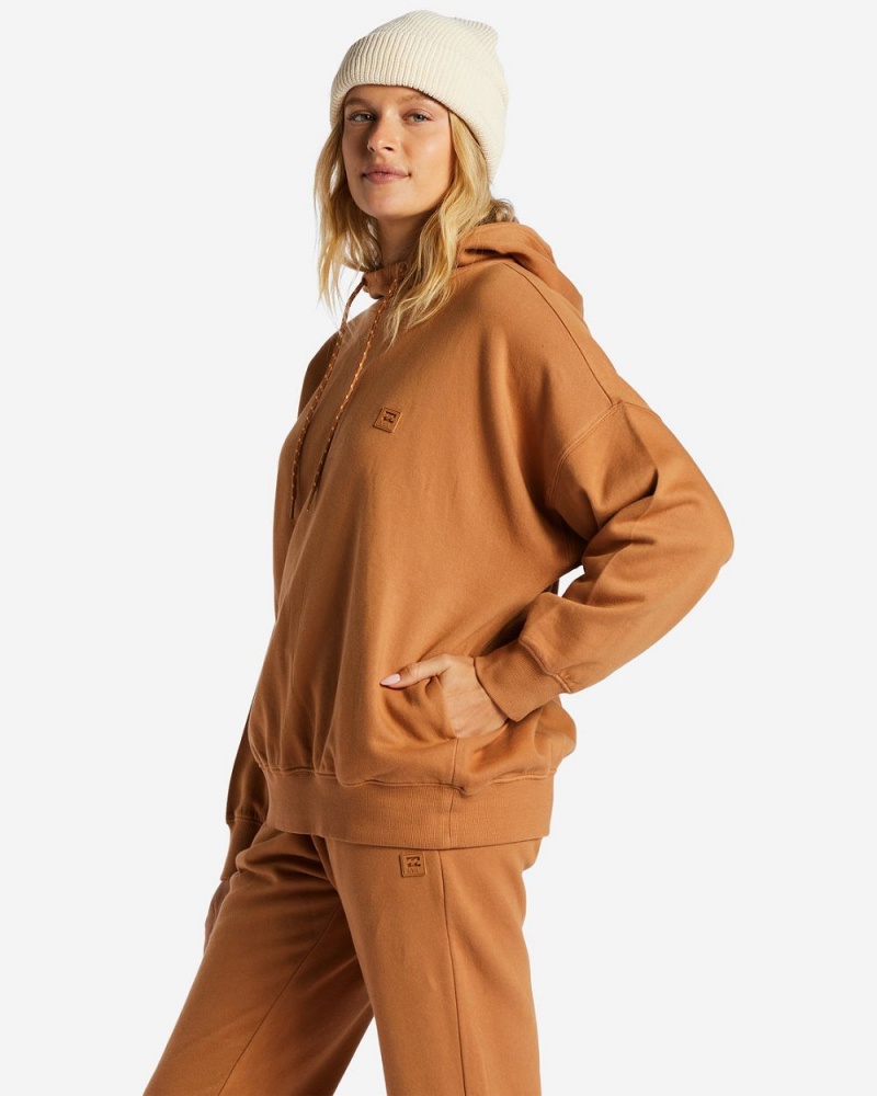 Orange Women's Billabong Halifax Hoodie Sweatshirt | 938124IFV